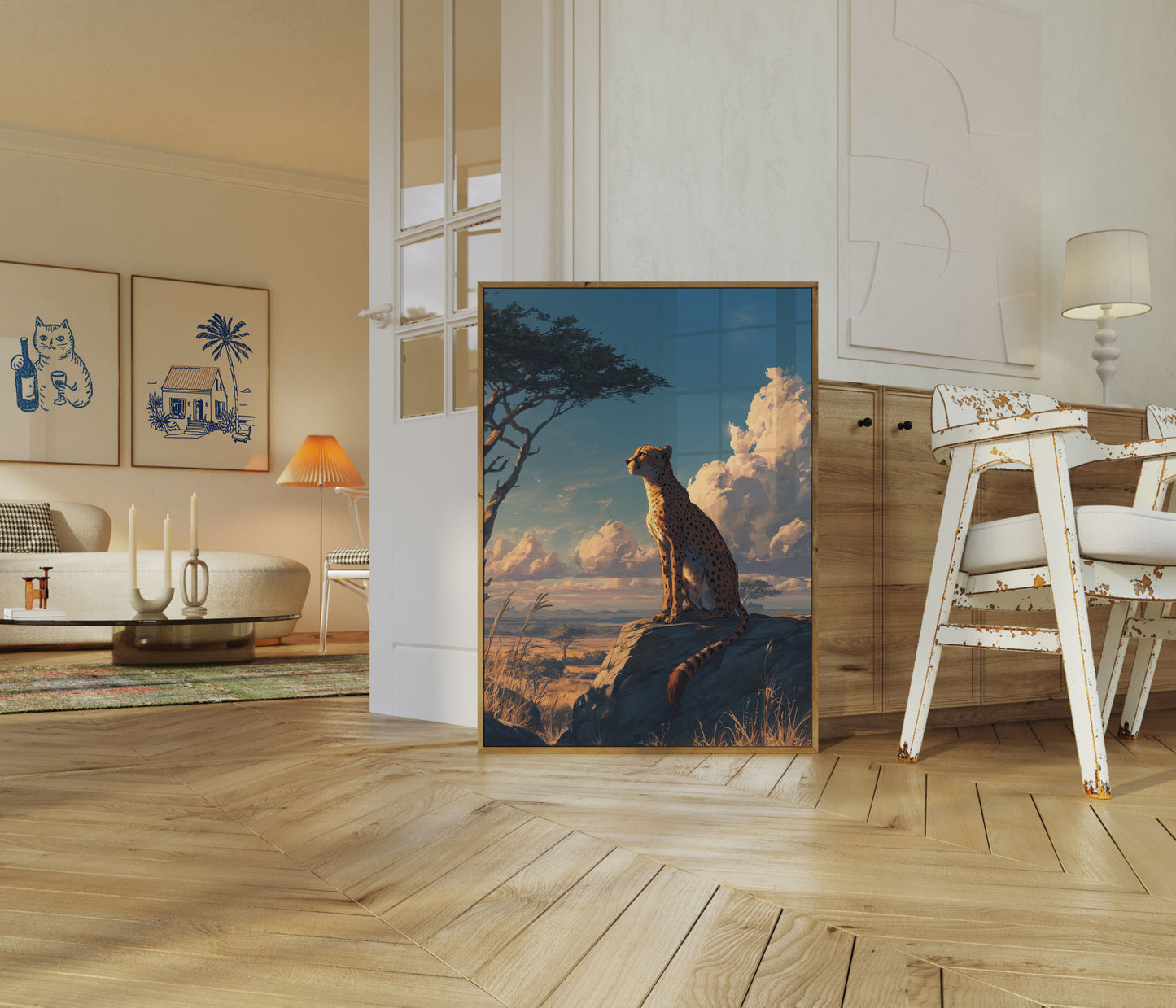 Majestic Cheetah Savanna Poster