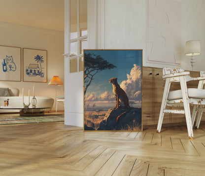 Majestic Cheetah Savanna Poster
