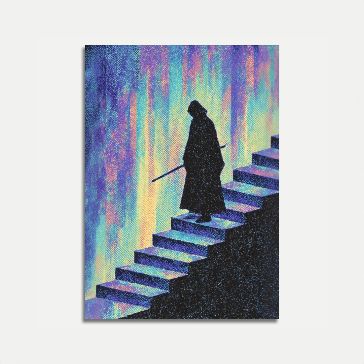 Póster del Guerrero Místico Ascendiendo Escaleras