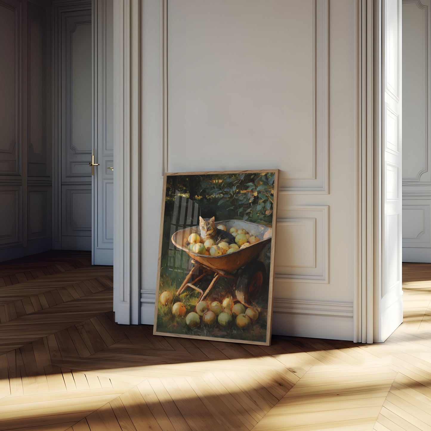 Cat in Apple Barrel Poster