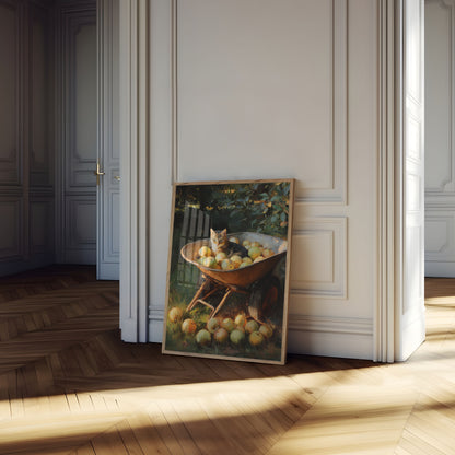 Cat in Apple Barrel Poster