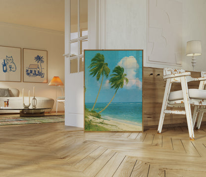 Tropische Palmenstrand-Paradies-Plakat