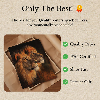 Affiche Portrait de Lion Majestueux