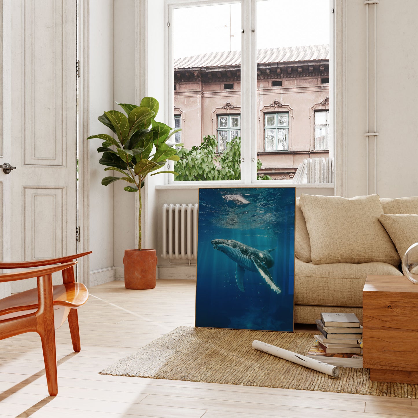 Majestic Humpback Whale Underwater Poster