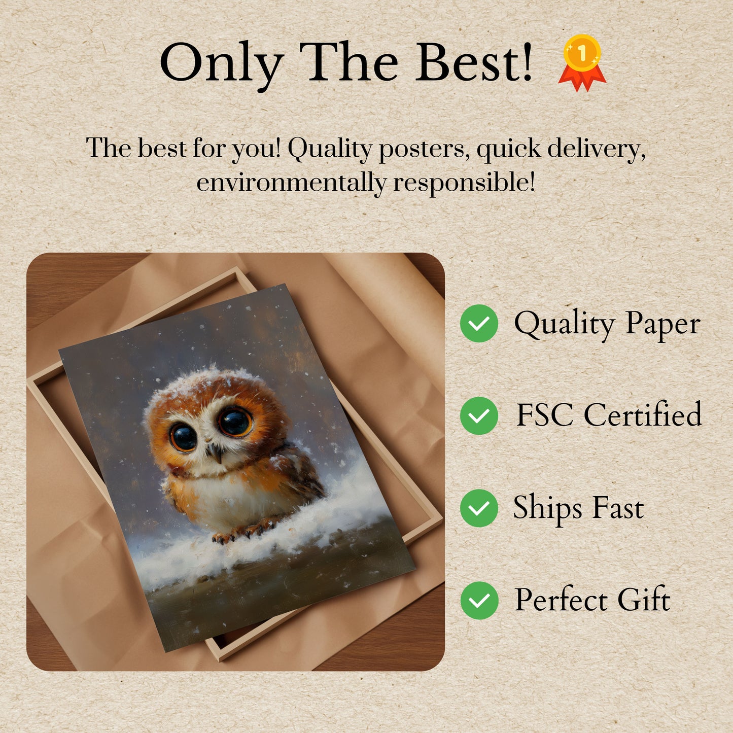 Sødt Sneugle Plakat