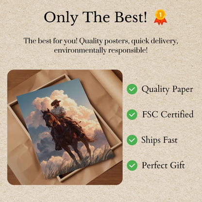 Einsamer Cowboy zu Pferd Poster