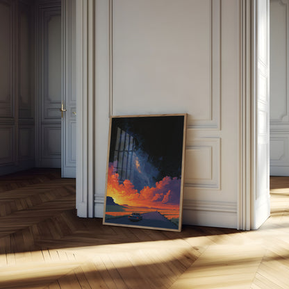 Desert Highway Sunset Poster