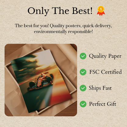 Plakát Formula 1 Speed Racing