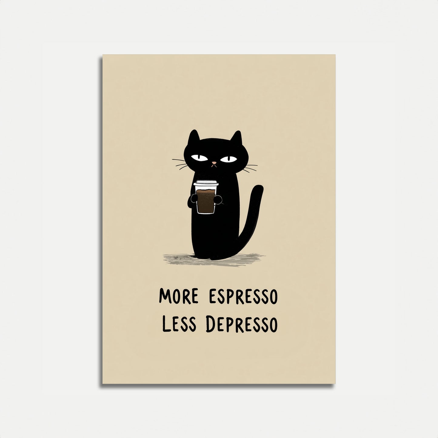 Espresso Cat Humor Poster