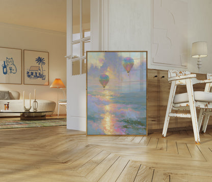 Luftballoner over skyer plakat