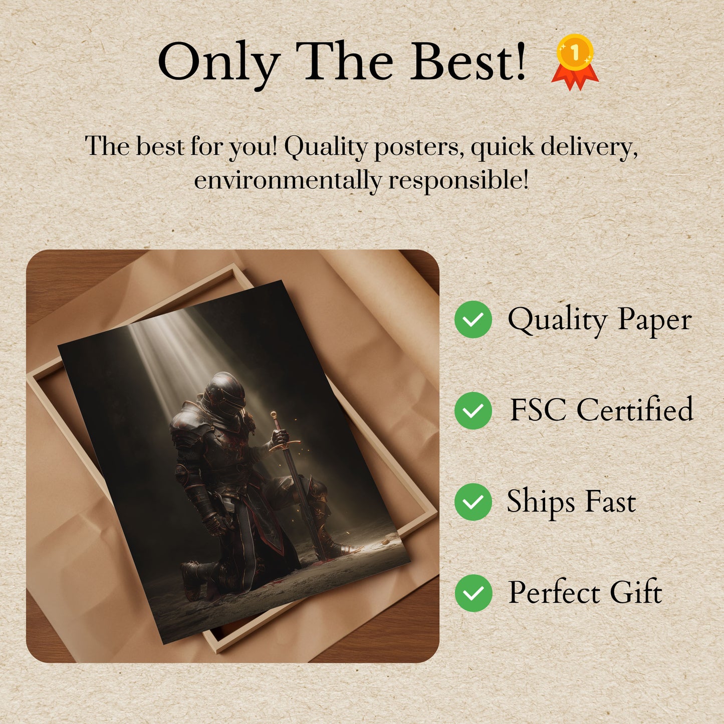 Fallen Knight in Radiant Light Poster