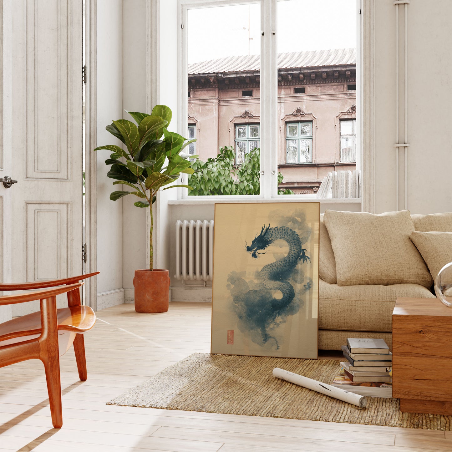 Affiche du dragon mystique oriental