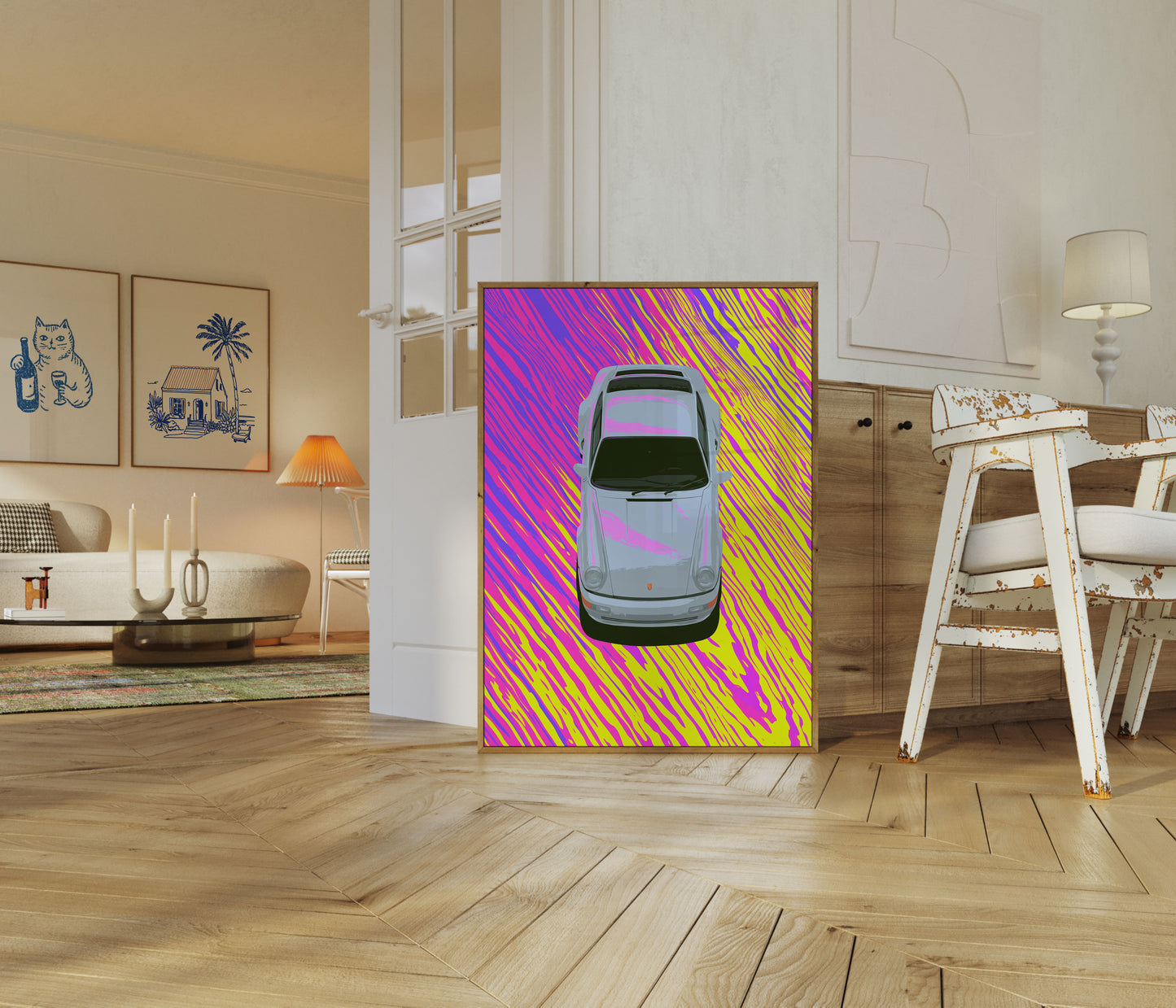 Neon Speed Porsche Poster