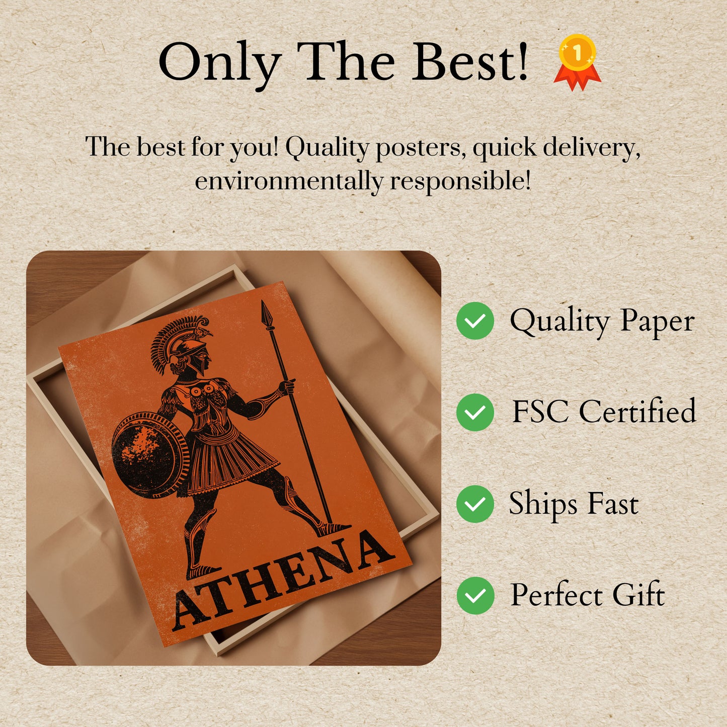 Athena Greek Goddess Warrior Poster
