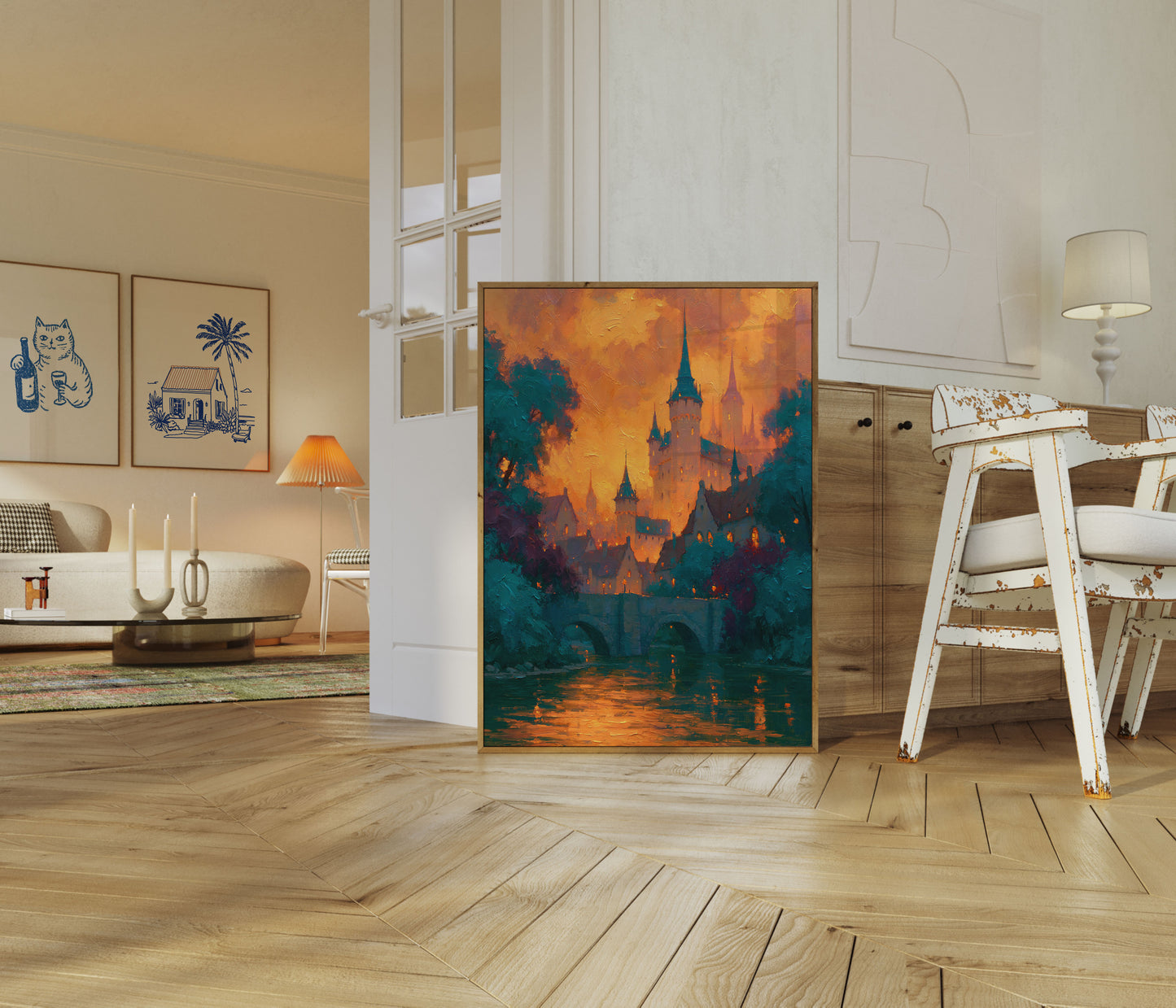 Enchanted Castle at Sunset Poster
