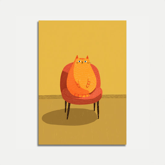 Cozy Orange Cat on Chair Poster