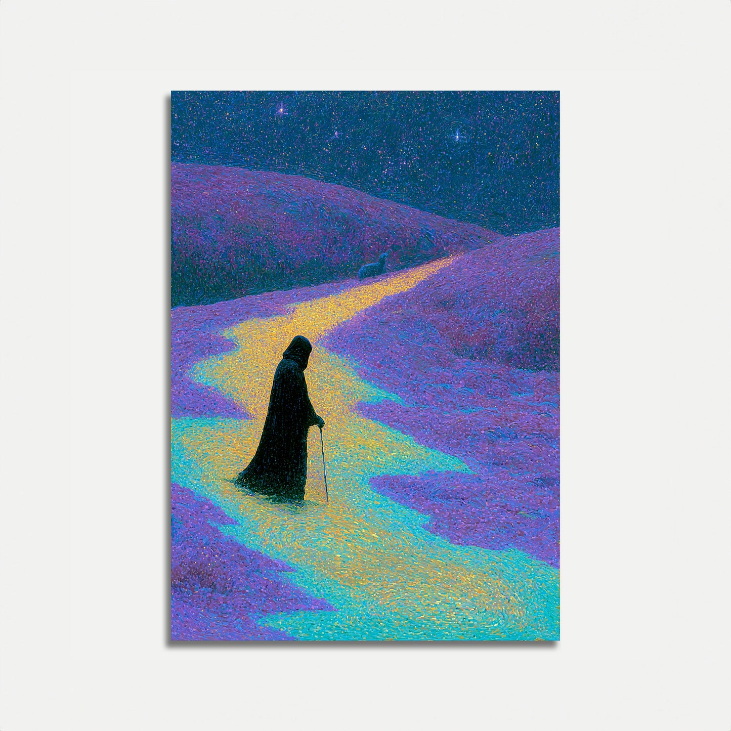 Wanderer in a Cosmic Landscape Poster