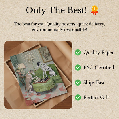 Elegante Hunde Schach spielendes Poster