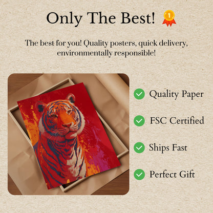 Póster artístico vibrante de un tigre de Bengala