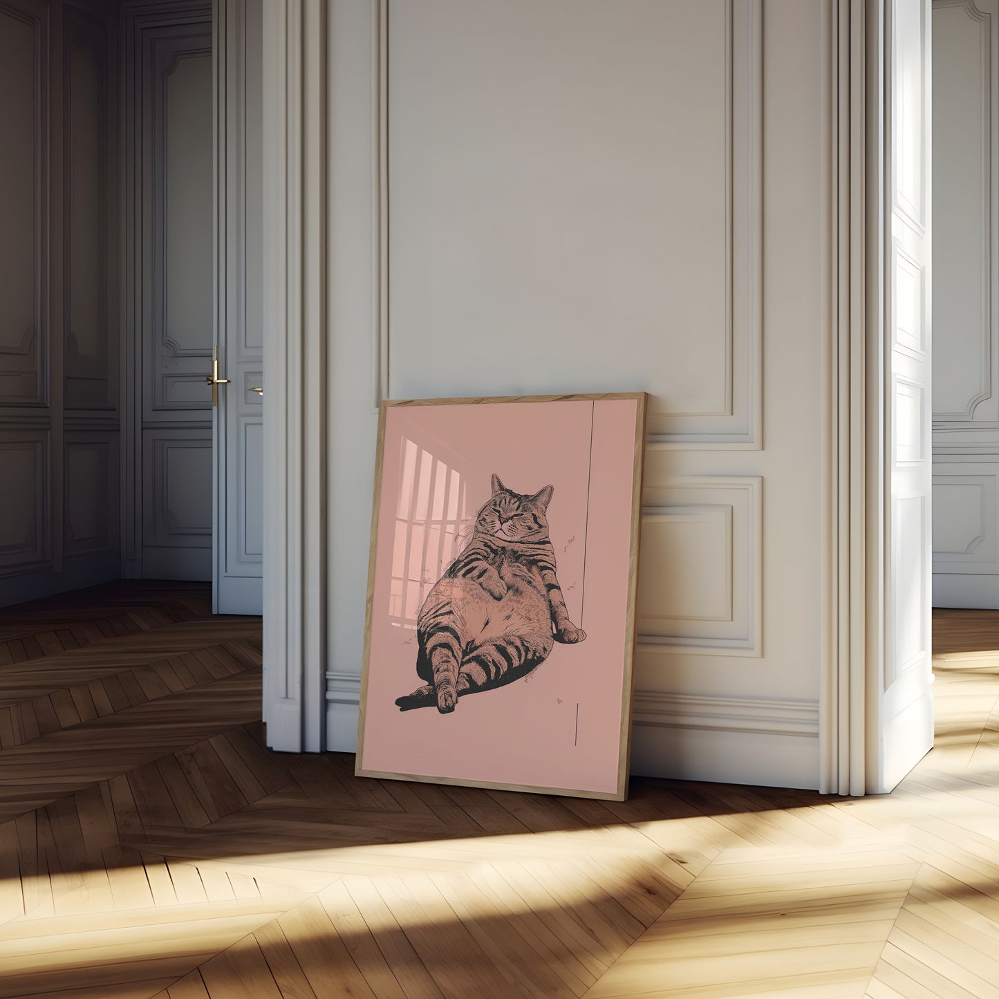 Chubby Contented Cat Poster