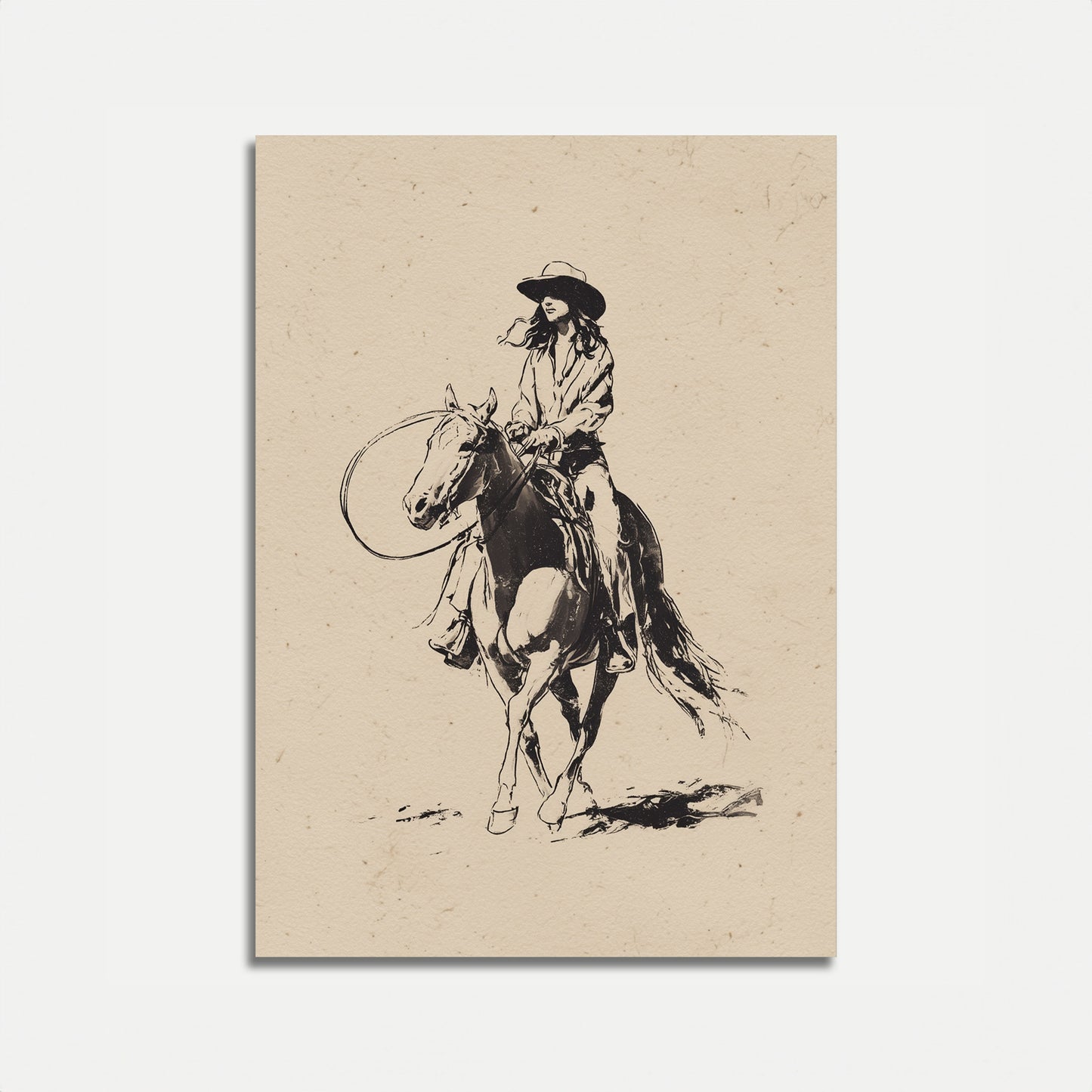Western Rider Ink Poster