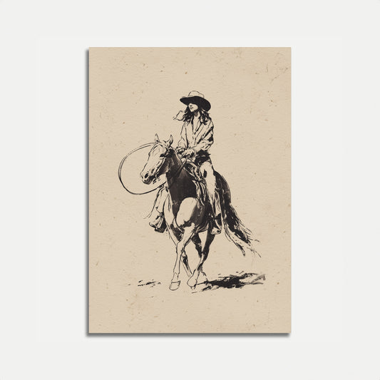 Westlicher Reiter Tintenposter