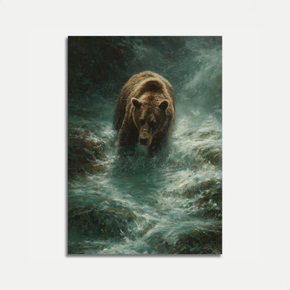 Póster de Oso Vadear un Río