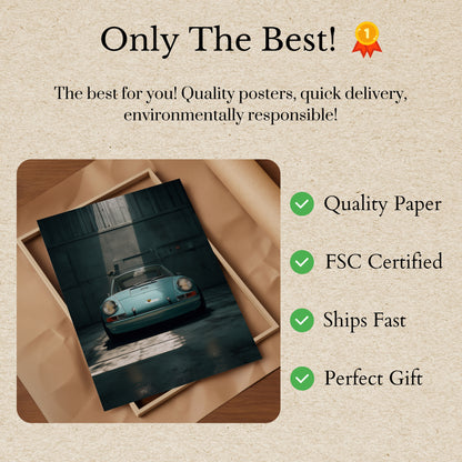 Classic Blue Porsche 911 Poster