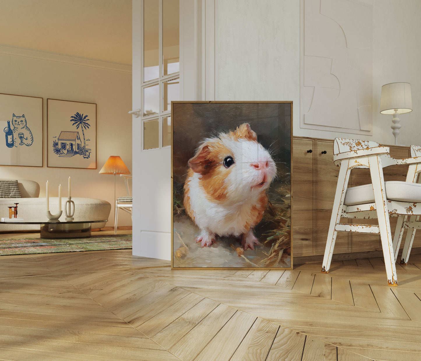 Schattige Cavia Portretposter