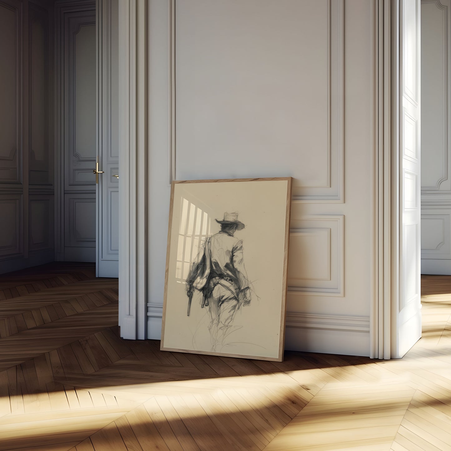 Lone Cowboy Sketch Poster