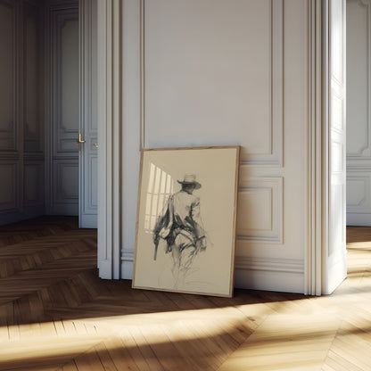 Lone Cowboy Sketch Poster