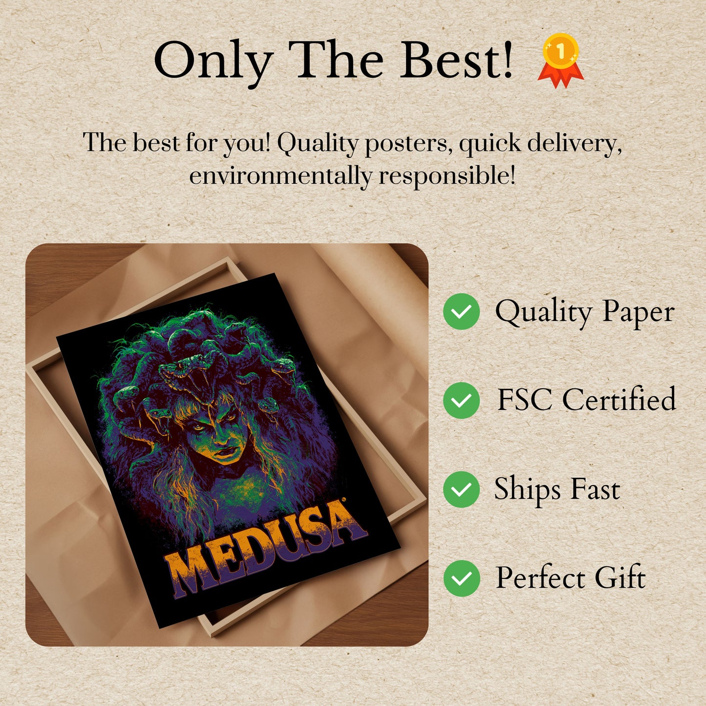 Medusa Mytologisk Væsen Plakat