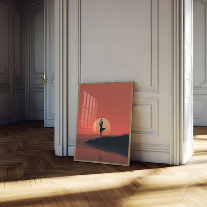 Sunset Yoga Balance Poster