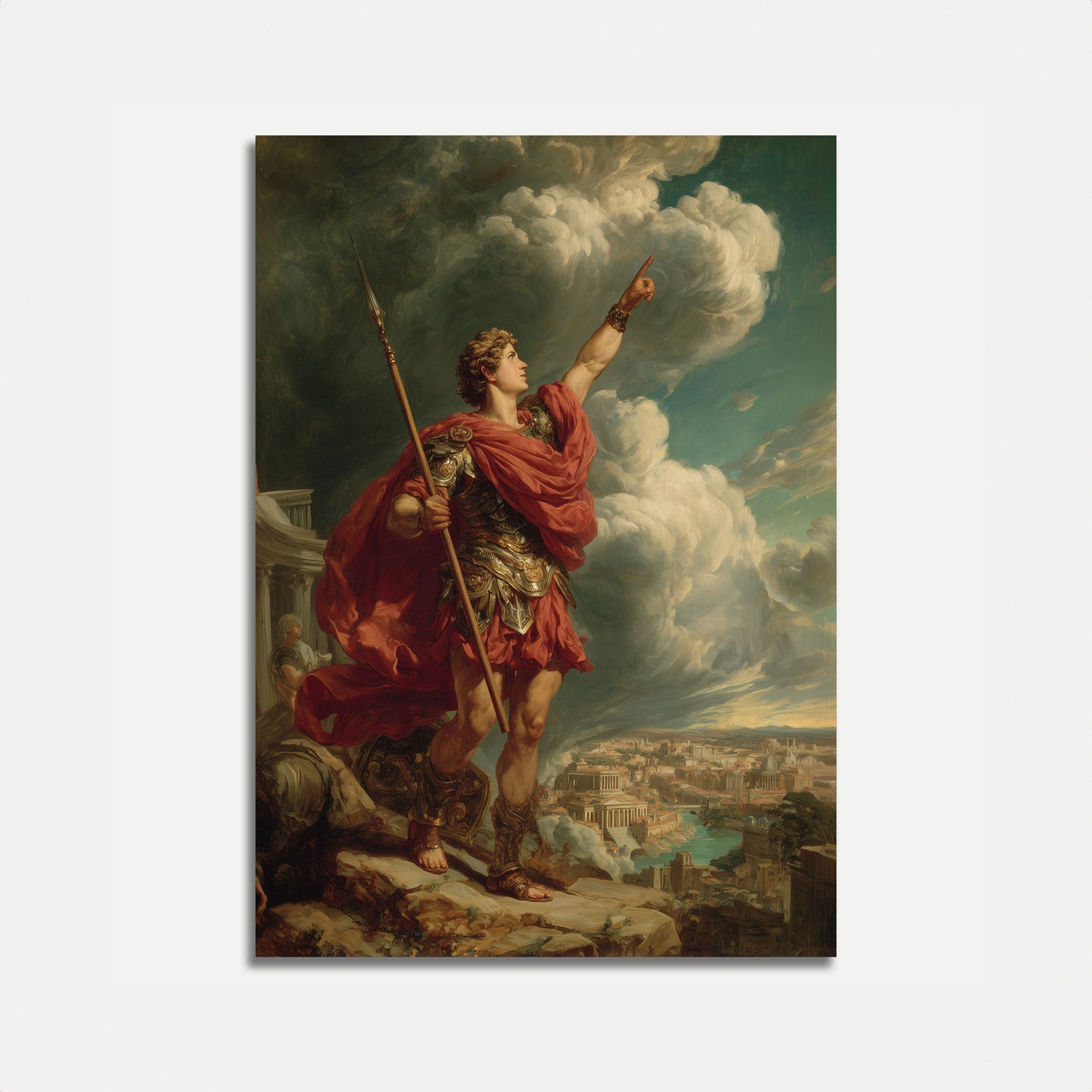Roman Warrior Conquering City Poster