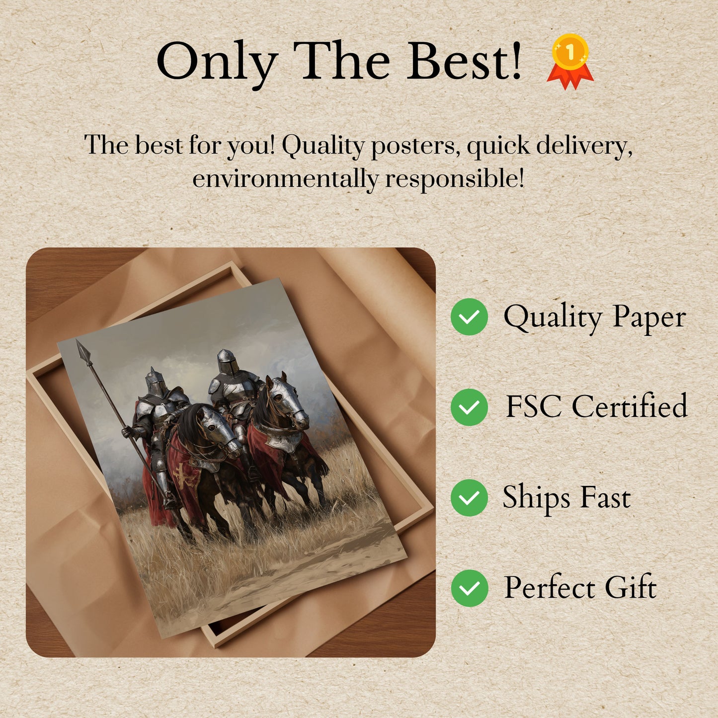 Medieval Knights Battle Charge Poster