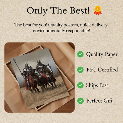 Medieval Knights Battle Charge Poster