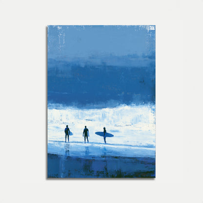 Surfers Catching Ocean Waves Poster