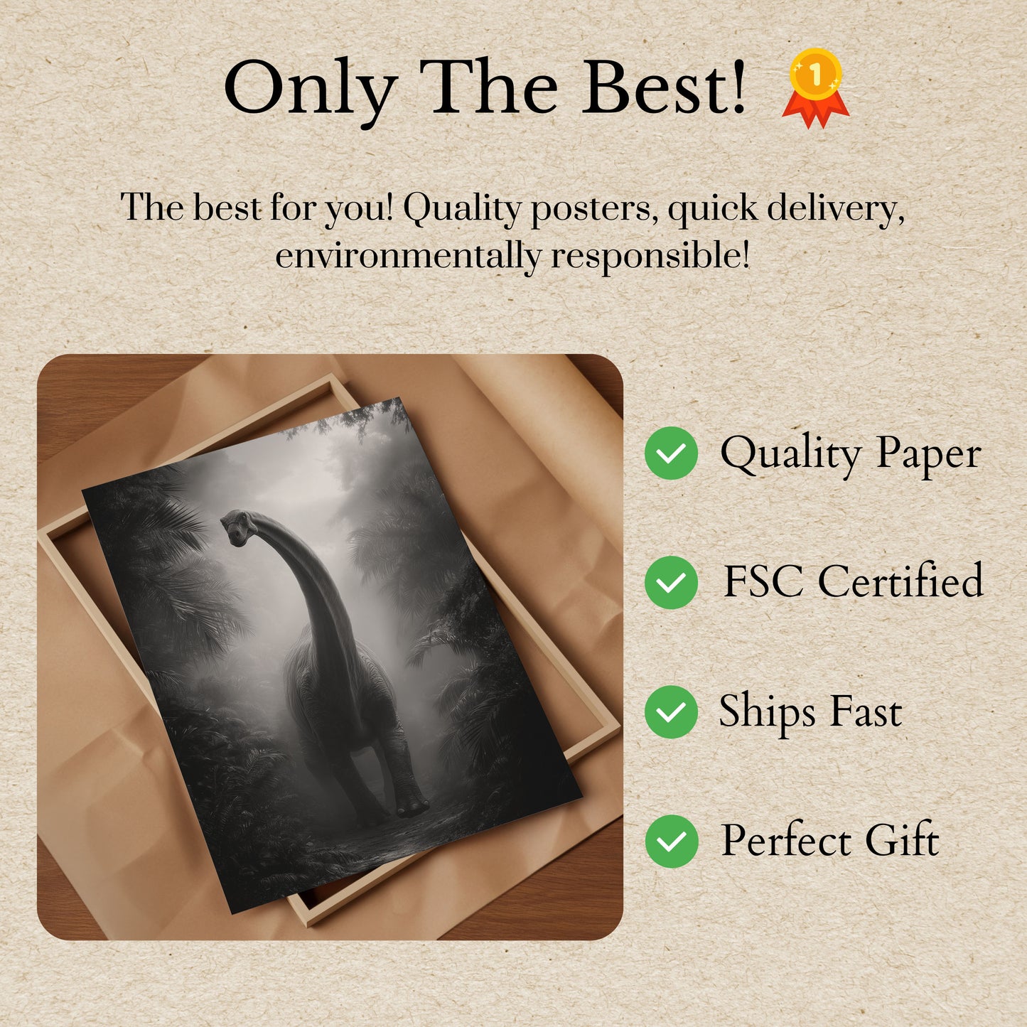 Misty Dinosaur Wilderness Poster