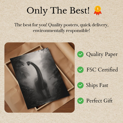 Misty Dinosaur Wilderness Poster