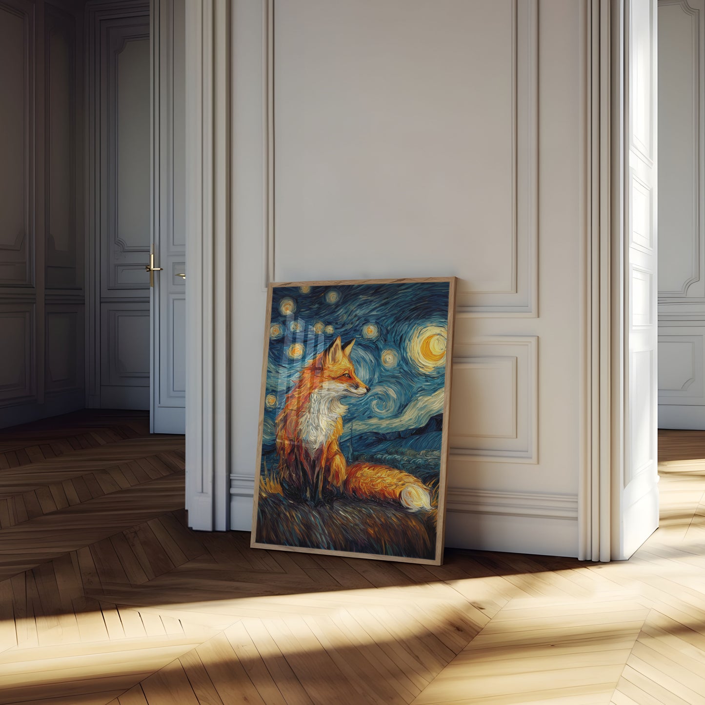 Poster d'Arte Volpe Notte Stellata