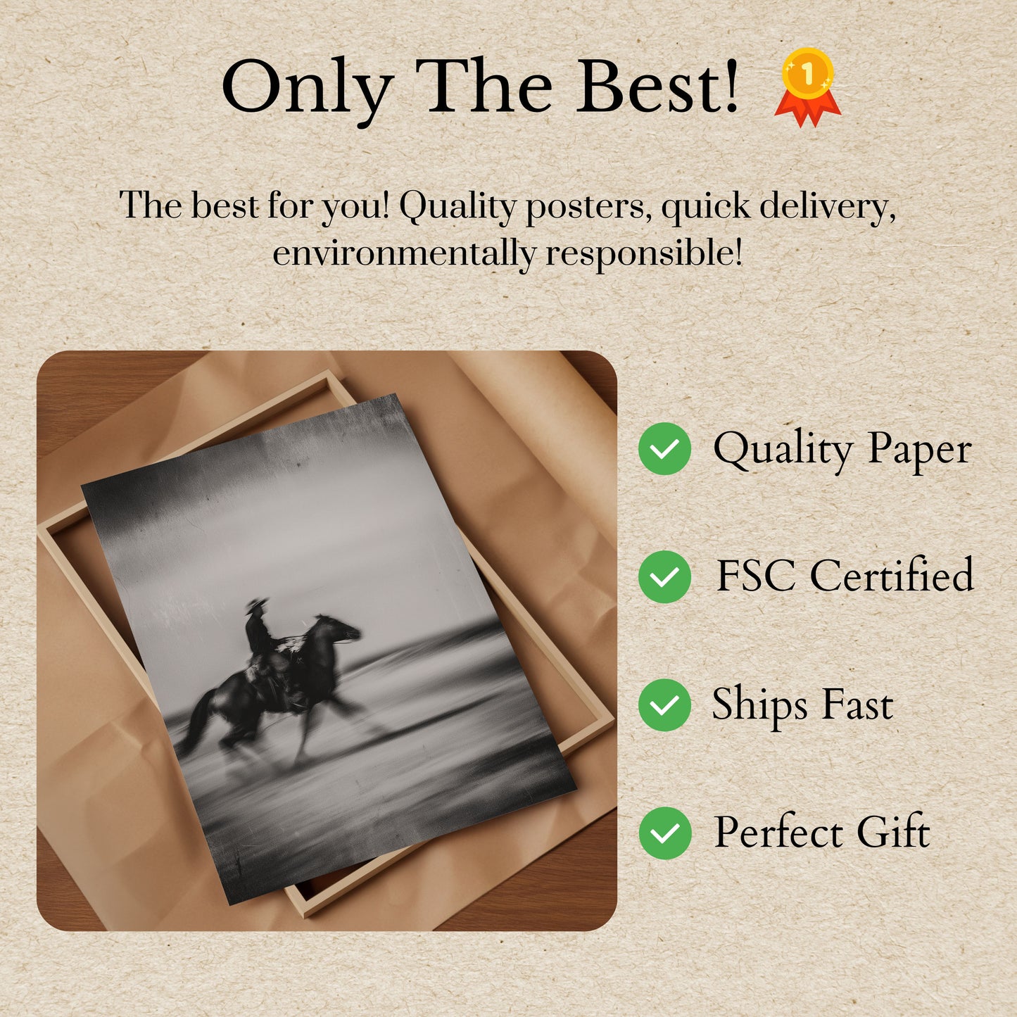 Galloping Cowboy Motion Poster