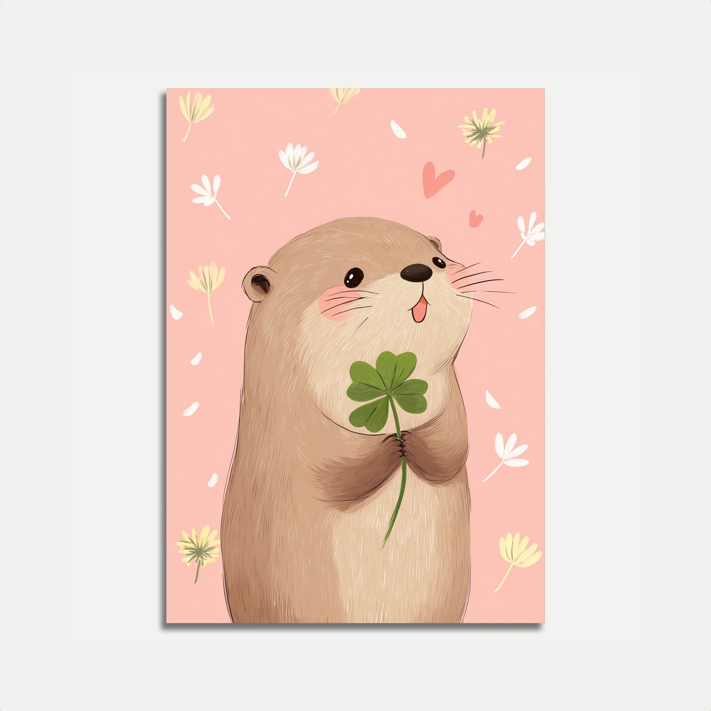 Lucky Clover Otter Poster
