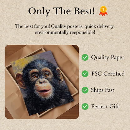Affiche Portrait de Chimpanzé Expressif