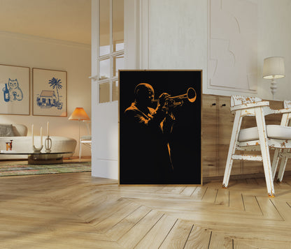 Jazztrompetist-silhuetplakat