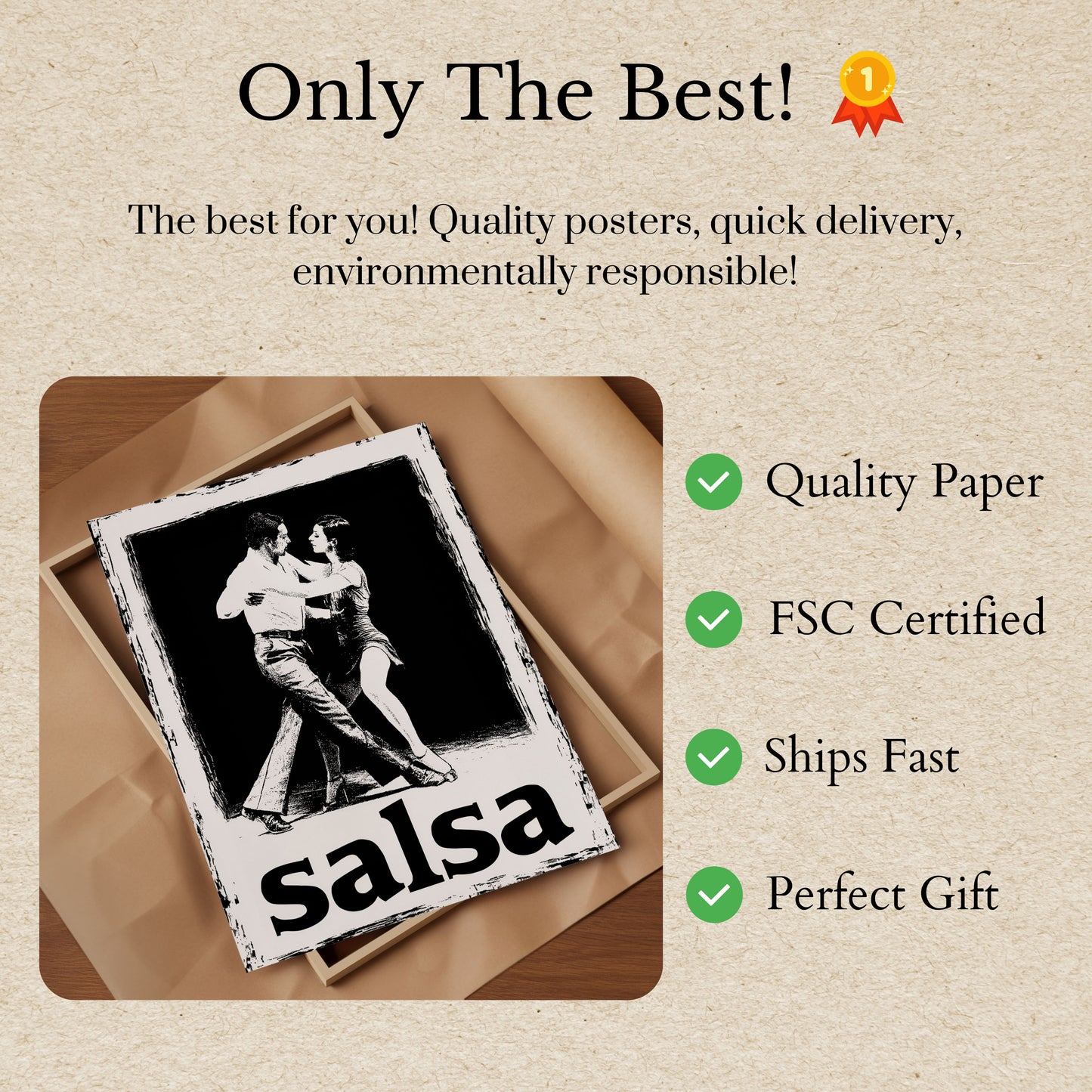 Passionate Salsa Dancing Poster
