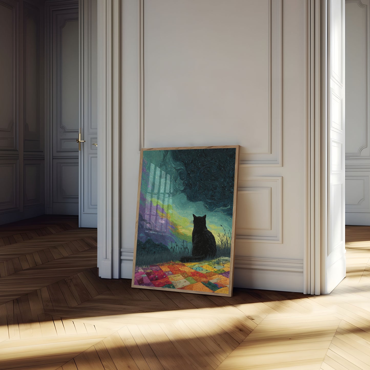 Starry Night Cat Poster