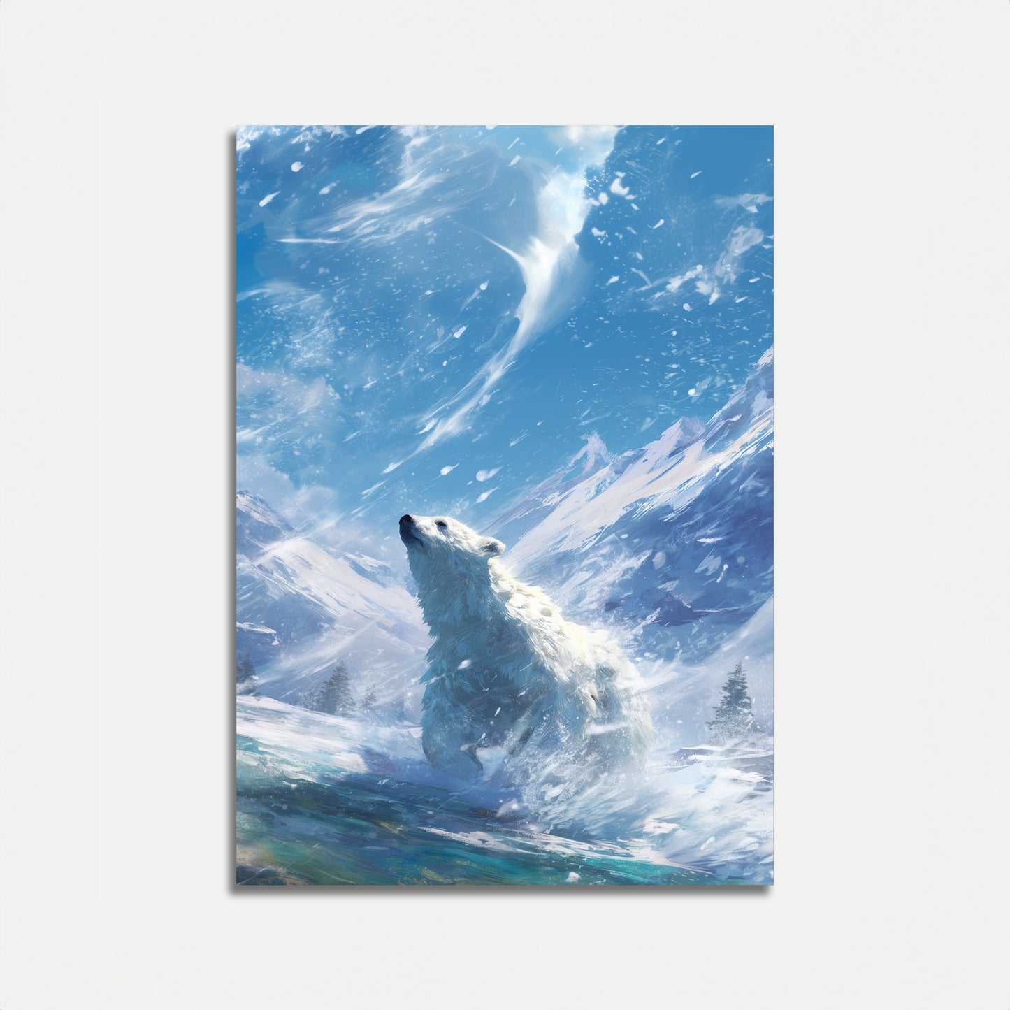 Póster de la majestuosidad invernal del oso polar