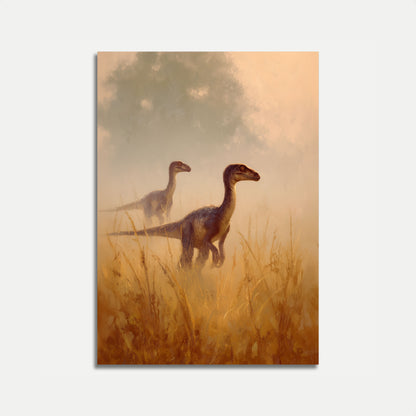 Velociraptor Grasslands Prehistoric Poster