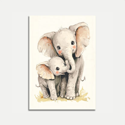 Baby Elephant Love Poster
