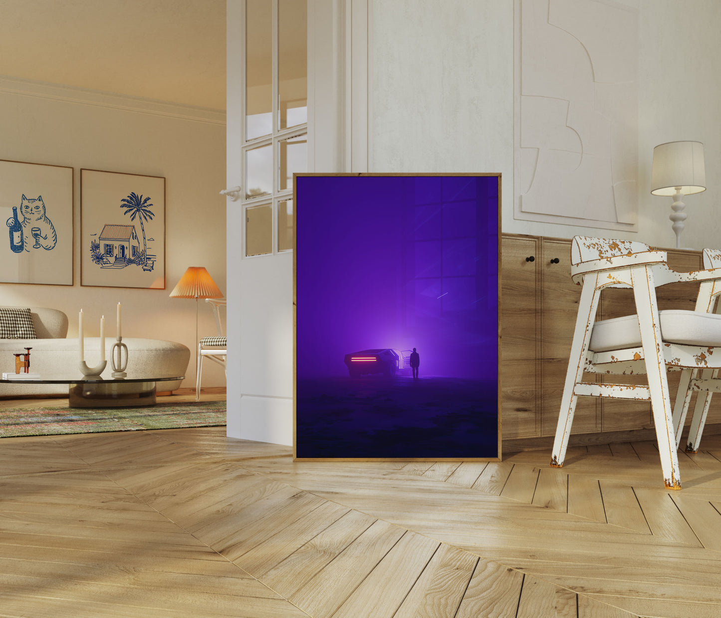 Cyberpunk Natlig Rejse Plakat